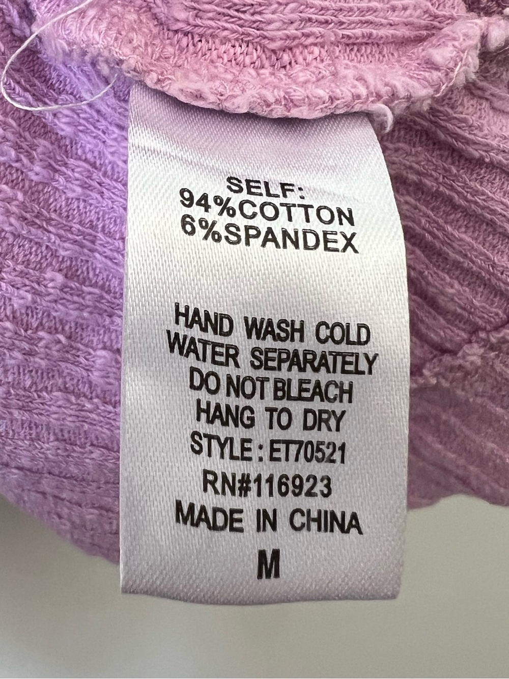 EASEL Ribbed V-Neck Oversized Short Sleeve Top Sunday Comfort Purple Pink - Picture 12 of 12